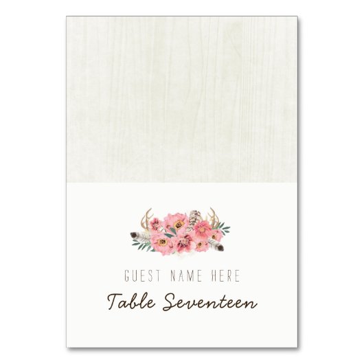 Watercolor Boho Tribal Escortkarten Tischnummer (Vorderseite)