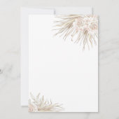 Watercolor Boho Tropical Wedding Einladung (Rückseite)