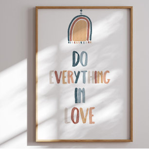 Watercolor boho Tu alles in Liebe Poster