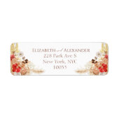 Watercolor Boho Wedding Return Address Label (Vorne)