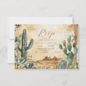 Watercolor Boho Western RSVP Karte (Vorderseite)