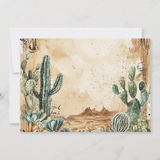 Watercolor Boho Western Save The Date (Rückseite)