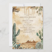 Watercolor Boho Western Wedding Einladung (Vorderseite)