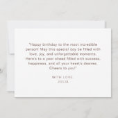 Watercolor Boho Wildblume Poppies Happy Birthday Karte (Rückseite)