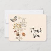 Watercolor Boho Wildblume Vielen Dank Dankeskarte (Vorderseite)