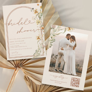 Watercolor Boho Wildblumen Brautparty Invitati Einladung