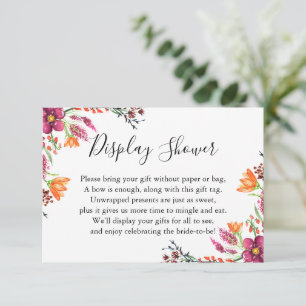Watercolor Boho Wilde Blume Brautparty anzeigen Begleitkarte