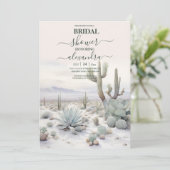 Watercolor Boho Wüste Mountain Brautparty Einladung (Stehend Vorderseite)