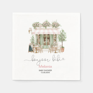    Watercolor Bonjour Baby Baby Shower Papier Tell Serviette