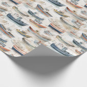 Watercolor Boote Wrapping Paper Geschenkpapier (Ecke)