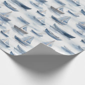 Watercolor Boote Wrapping Paper Geschenkpapier (Ecke)