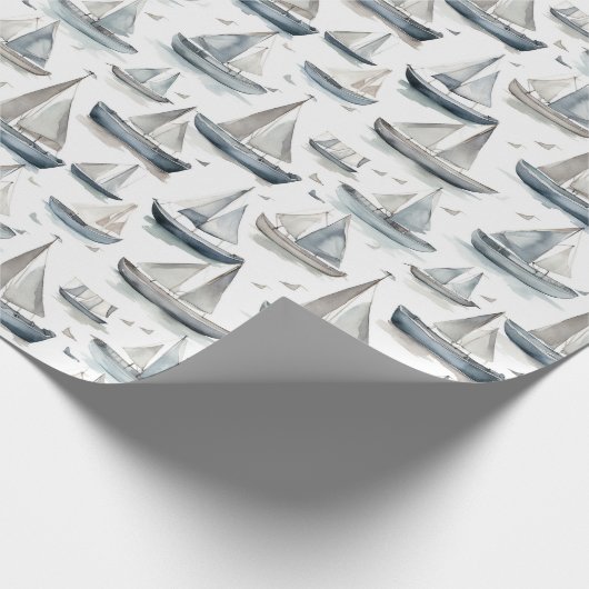 Watercolor Boote Wrapping Paper Geschenkpapier (Ecke)