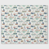Watercolor Boote Wrapping Paper Geschenkpapier (Flach)