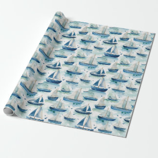 Watercolor Boote Wrapping Paper Geschenkpapier