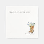 Watercolor Boots Bridal Shower Napkin Serviette (Vorderseite)