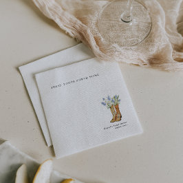 Watercolor Boots Bridal Shower Napkin Serviette