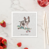 Watercolor Boston Terrier Napkins Serviette (Beispiel)