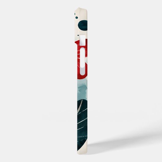 Watercolor Botanical Art Phone Case - Stylized Red (Rückseite / Links)