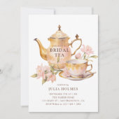 Watercolor  Botanical Bridal Tea Shower Einladung (Vorderseite)