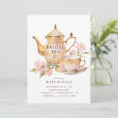 Watercolor  Botanical Bridal Tea Shower Einladung (Stehend Vorderseite)