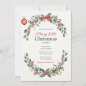 Watercolor Botanical Christmas Invitation Einladung (Vorderseite)