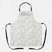 Watercolor Botanical Custom Name Schürze (Vorderseite)