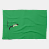 Watercolor botanical green initial monogram geschirrtuch (Horizontal)