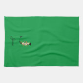 Watercolor botanical green initial monogram geschirrtuch (Horizontal)