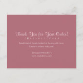 Watercolor Botanical Heart Cake Care Instructions Dankeskarte (Rückseite)