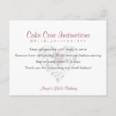 Watercolor Botanical Heart Cake Care Instructions Dankeskarte (Vorderseite)