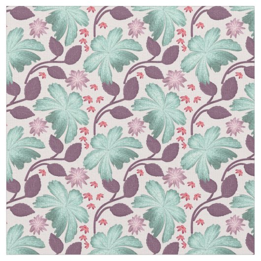 Watercolor Botanical Seamless Pattern Pastel Leave Stoff (Nahaufnahme)