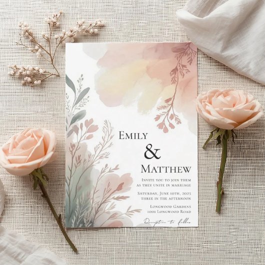 Watercolor Botanical Wedding Invitation Einladung