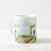 Watercolor Botanical Wedding Mug Guest Favor Kaffeetasse (Vorderseite Links)