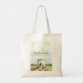 Watercolor Botanical Wedding Tote Bag – Elegant Tragetasche (Rückseite)