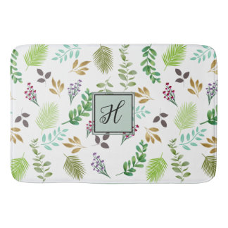 "Watercolor Botanische Personalisierte Badematte