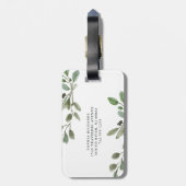 Watercolor-botanisches Grün-Blätter und Skript Gepäckanhänger (Rückseite vertikal)