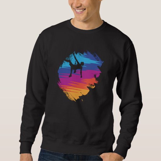 Watercolor Bouldering Distressed Rock Climbing Cli Sweatshirt (Vorderseite)