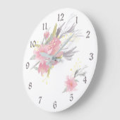 Watercolor Bouquet Floral Große Wanduhr (Winkel)