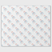 Watercolor Bow Candy Cane Geschenkpapier (Flach)