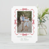 Watercolor Bow Christmas Card Einladung (Stehend Vorderseite)