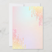 Watercolor Bow Glitter Drips Colorful Quinceañera Einladung (Rückseite)