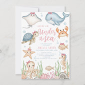 watercolor bow under the sea baby shower einladung (Vorderseite)