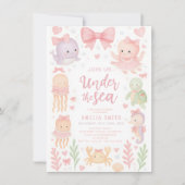 watercolor bow under the sea baby shower einladung (Vorderseite)