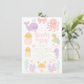 watercolor bow under the sea baby shower einladung (Stehend Vorderseite)