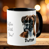  Watercolor Boxer Coffee Brown Personalize Tasse
