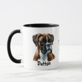  Watercolor Boxer Coffee Brown Personalize Tasse (Links)