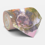 Watercolor Boxer Dog Krawatte (Gerollt)