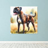 Watercolor Boxer Dog Leinwanddruck (Insitu (Holzboden))