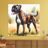 Watercolor Boxer Dog Leinwanddruck (Insitu (Wohnzimmer))