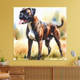 Watercolor Boxer Dog Leinwanddruck